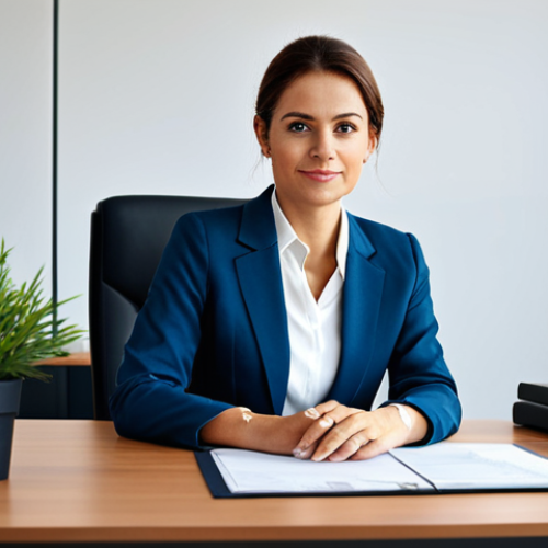 Home 22 Professional Businesswoman in Modern Office**
"A professional businesswoman in a modest business suit, sitting at a desk in a modern office, fully clothed, appropriate attire, safe for work, perfect anatomy, natural proportions, professional photography, high quality, well-formed hands, proper finger count, natural body proportions, modest, family-friendly."
**