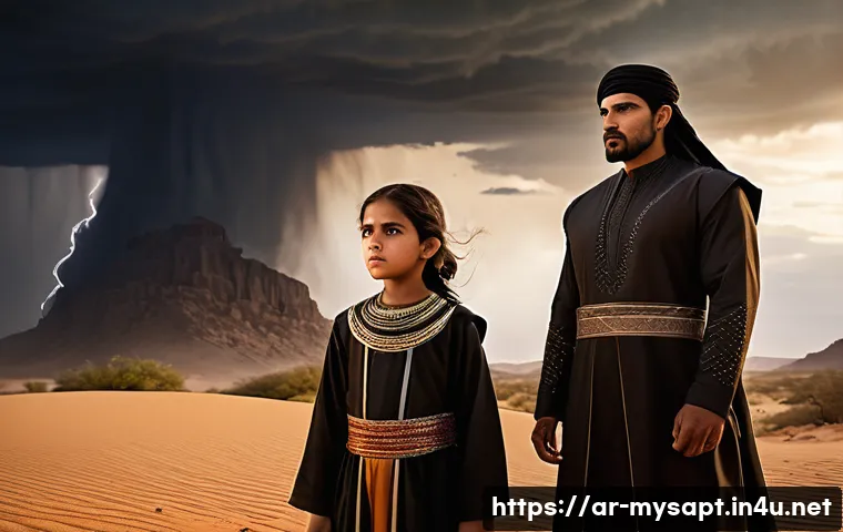 신비아파트 구하리 가족 이야기 - A dramatic family portrait of the Johari family standing united against a dark, swirling supernatura...