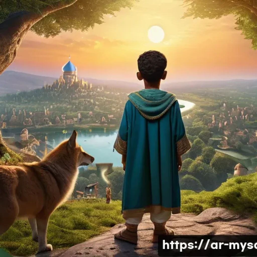 신비아파트 하리의 성장 일기 - A detailed fantasy scene depicting a young Arab boy named Harry, wearing modest traditional-style cl...