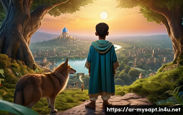 신비아파트 하리의 성장 일기 - A detailed fantasy scene depicting a young Arab boy named Harry, wearing modest traditional-style cl...